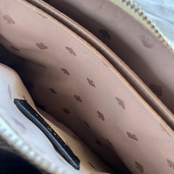 KATE SPADE Leila Mixed Material Triple Gusset Crossbody in Parchment NWOT - Picture 8 of 8